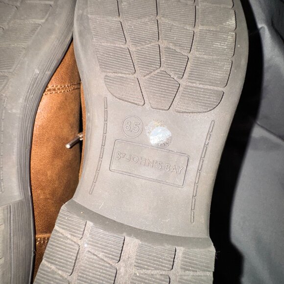 St. John’s Bay Tan Lace-Up Combat Boots Women’s Casual Ankle Boots - Picture 5 of 5